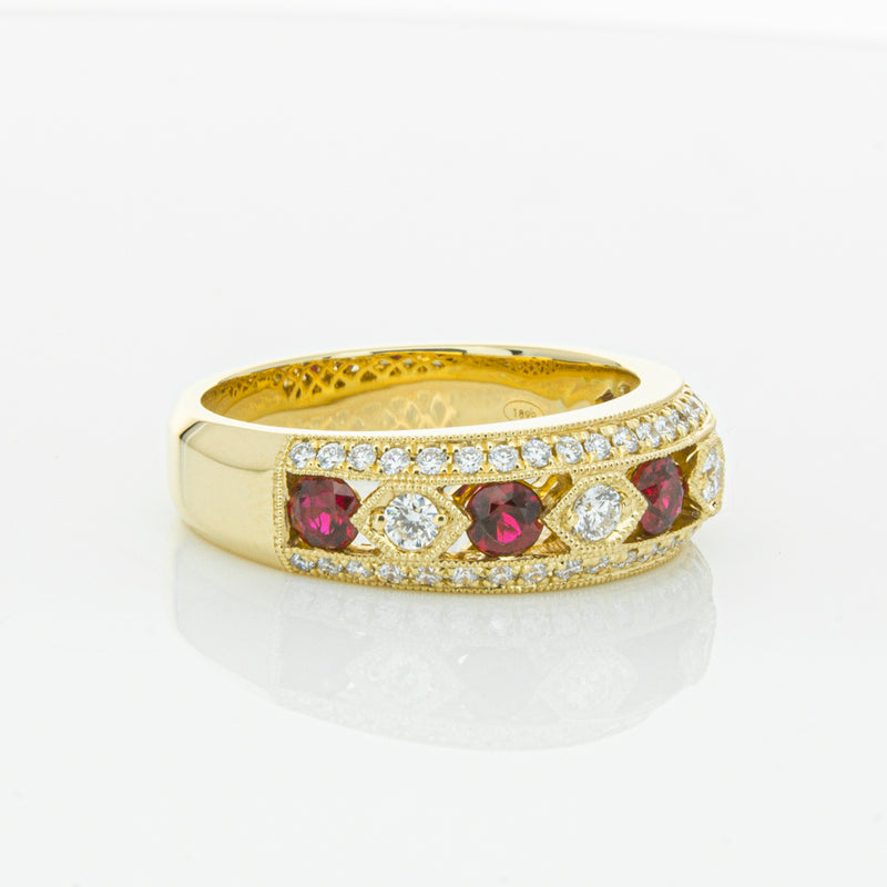 18ct Yellow Gold Ruby & Diamond Cecelia Ring-Ring-Walker & Hall