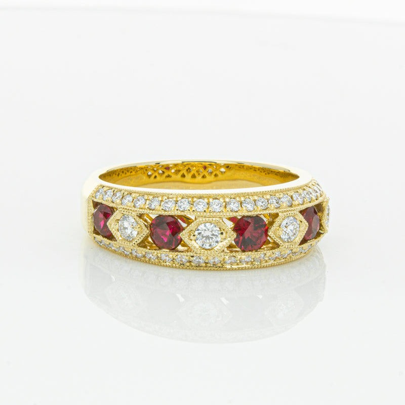 18ct Yellow Gold Ruby & Diamond Cecelia Ring-Ring-Walker & Hall