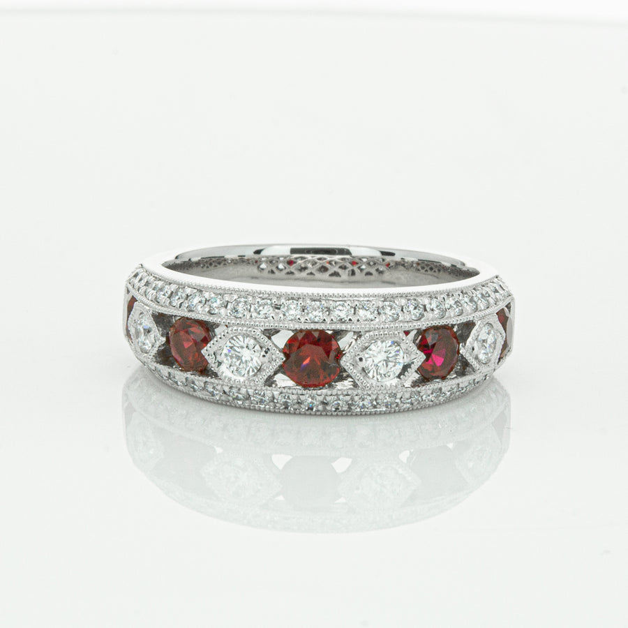 18ct White Gold Ruby & Diamond Cecelia Ring-Ring-Walker & Hall