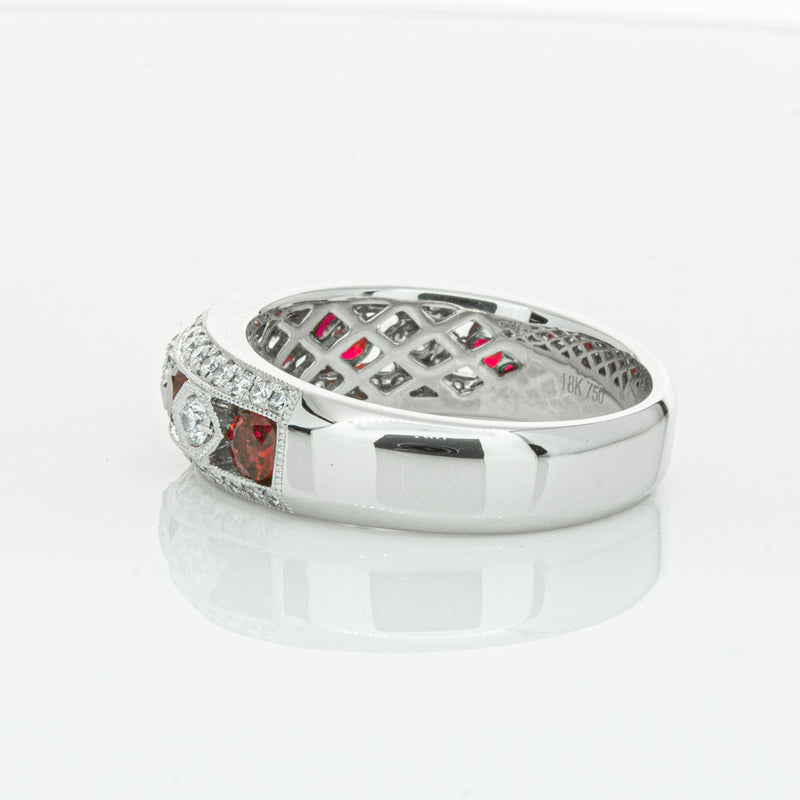 18ct White Gold Ruby & Diamond Cecelia Ring-Ring-Walker & Hall