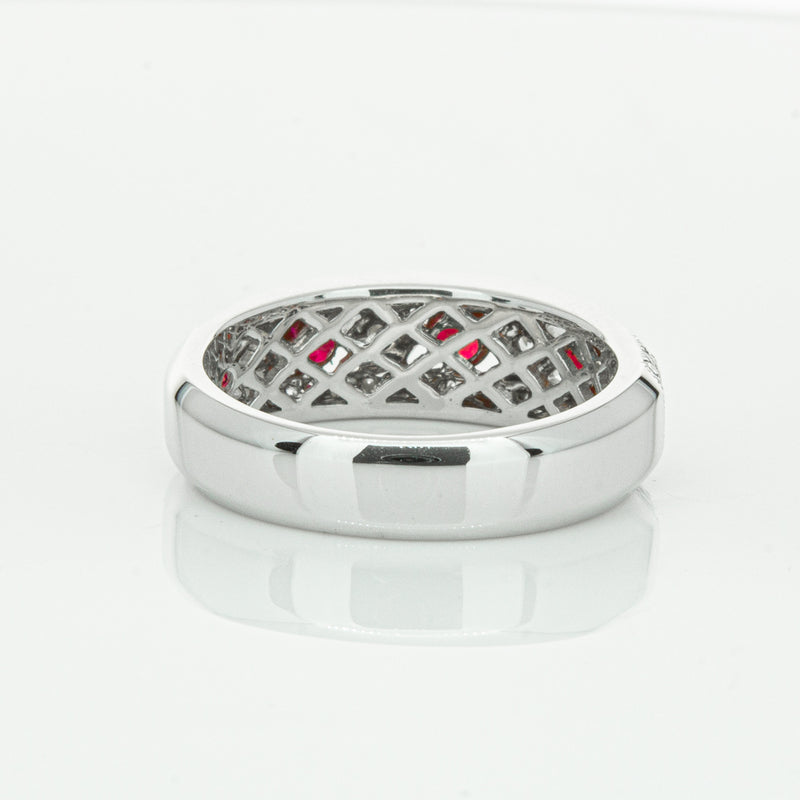 18ct White Gold Ruby & Diamond Cecelia Ring-Ring-Walker & Hall