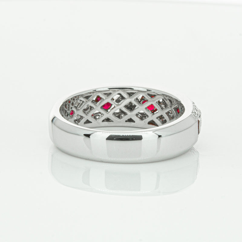 18ct White Gold Ruby & Diamond Cecelia Ring-Ring-Walker & Hall