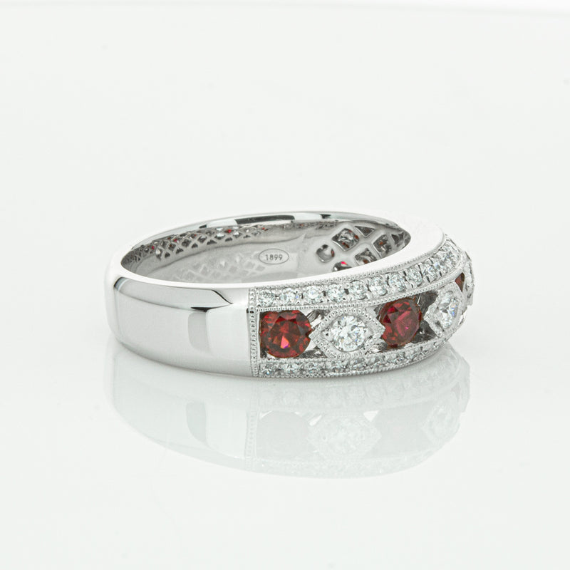 18ct White Gold Ruby & Diamond Cecelia Ring-Ring-Walker & Hall