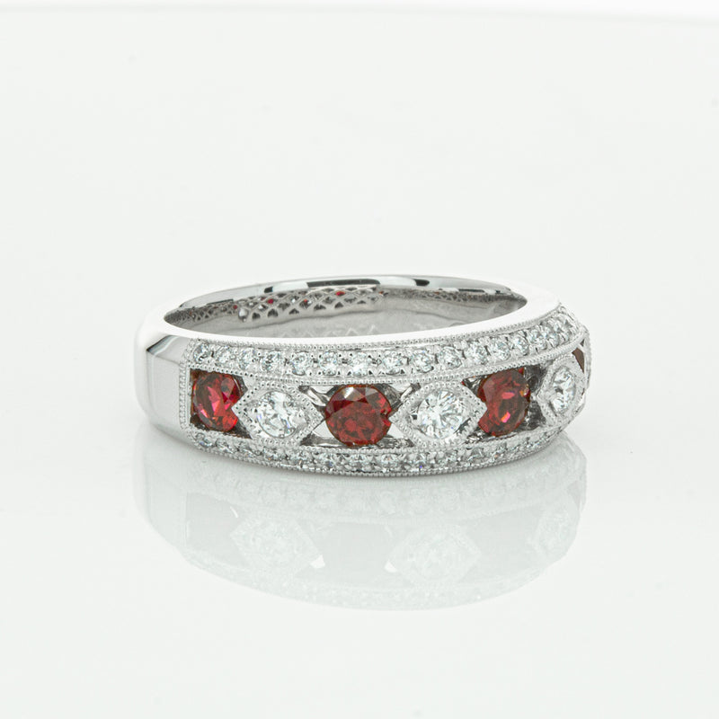 18ct White Gold Ruby & Diamond Cecelia Ring-Ring-Walker & Hall