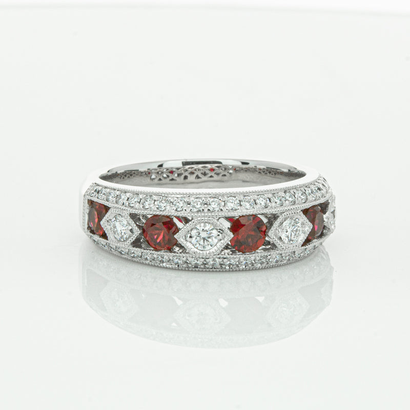18ct White Gold Ruby & Diamond Cecelia Ring-Ring-Walker & Hall