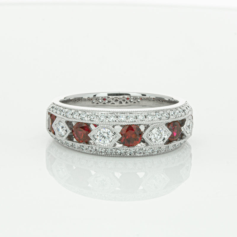 18ct White Gold Ruby & Diamond Cecelia Ring-Ring-Walker & Hall