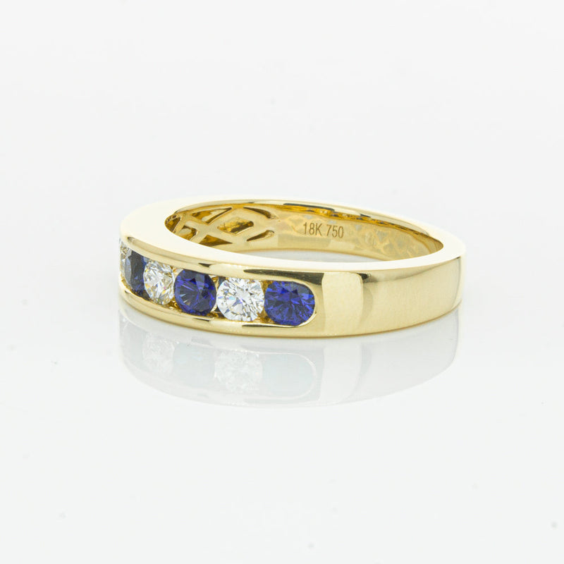 18ct Yellow Gold Sapphire & Diamond Tigris Ring-Ring-Walker & Hall