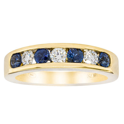 18ct Yellow Gold Sapphire & Diamond Tigris Ring-Ring-Walker & Hall