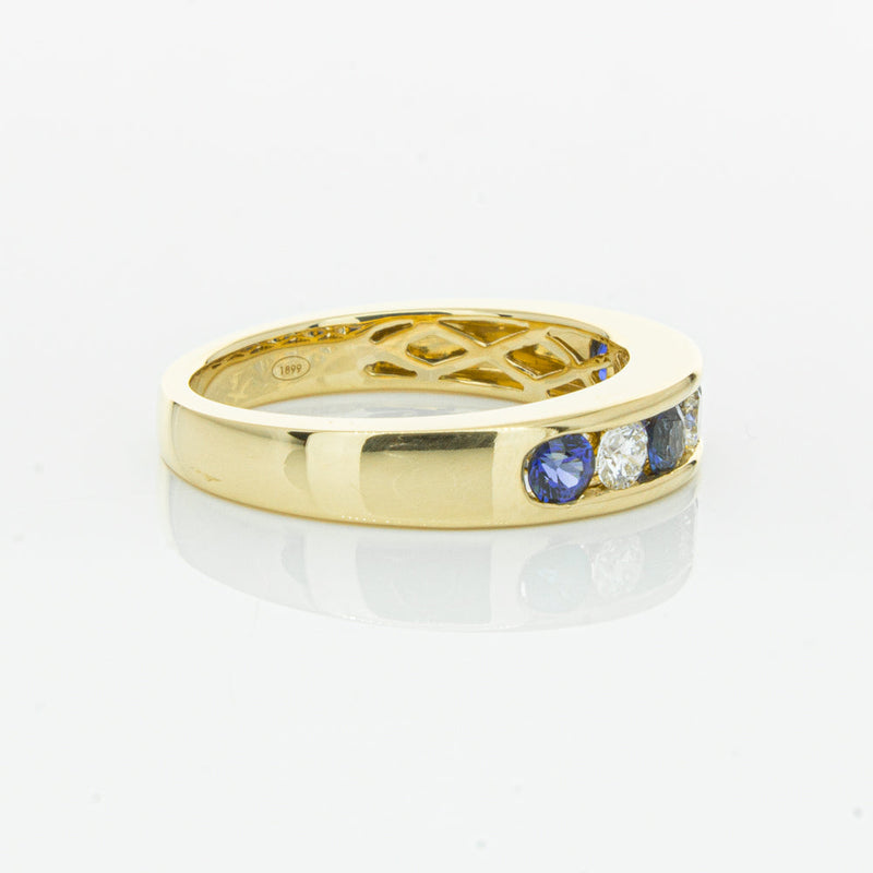 18ct Yellow Gold Sapphire & Diamond Tigris Ring-Ring-Walker & Hall