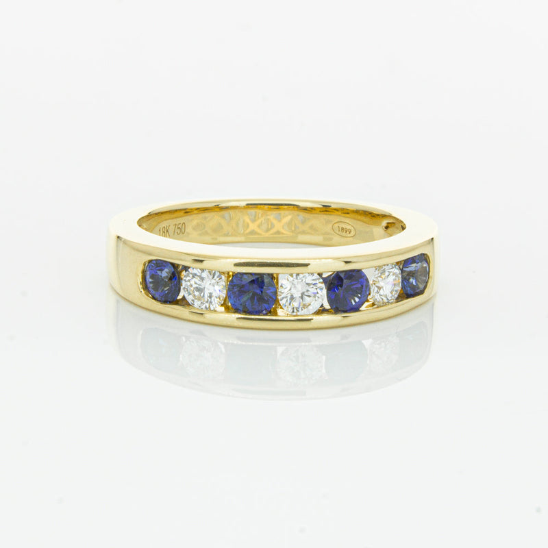 18ct Yellow Gold Sapphire & Diamond Tigris Ring-Ring-Walker & Hall