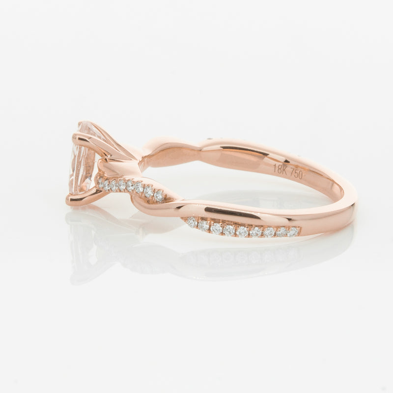 18ct Rose Gold Morganite & Diamond Ring-Ring-Walker & Hall