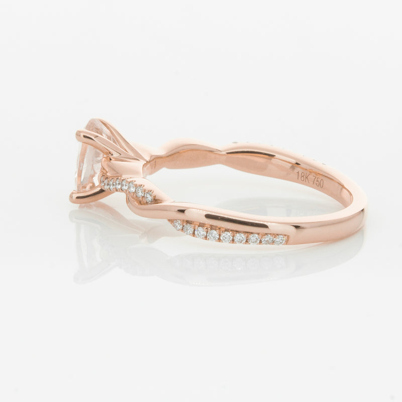 18ct Rose Gold Morganite & Diamond Ring-Ring-Walker & Hall