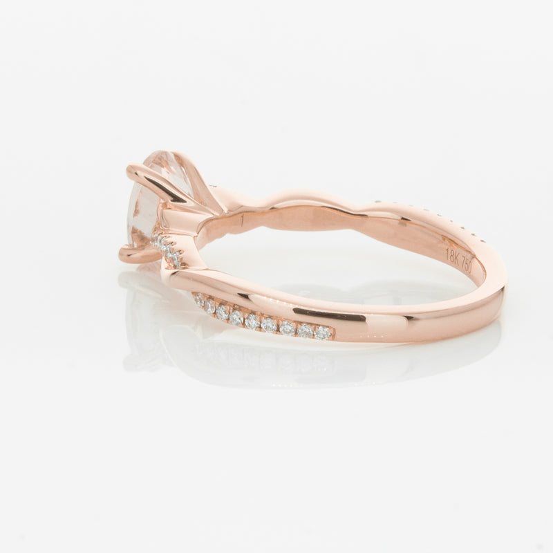 18ct Rose Gold Morganite & Diamond Ring-Ring-Walker & Hall