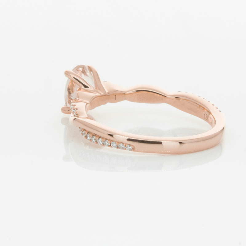 18ct Rose Gold Morganite & Diamond Ring-Ring-Walker & Hall