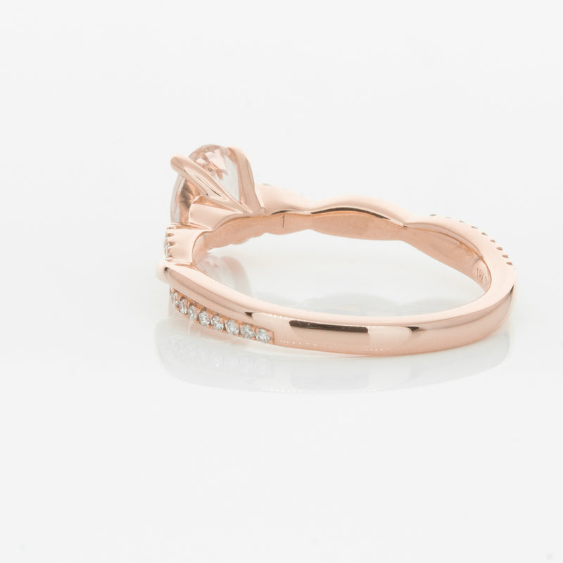 18ct Rose Gold Morganite & Diamond Ring-Ring-Walker & Hall