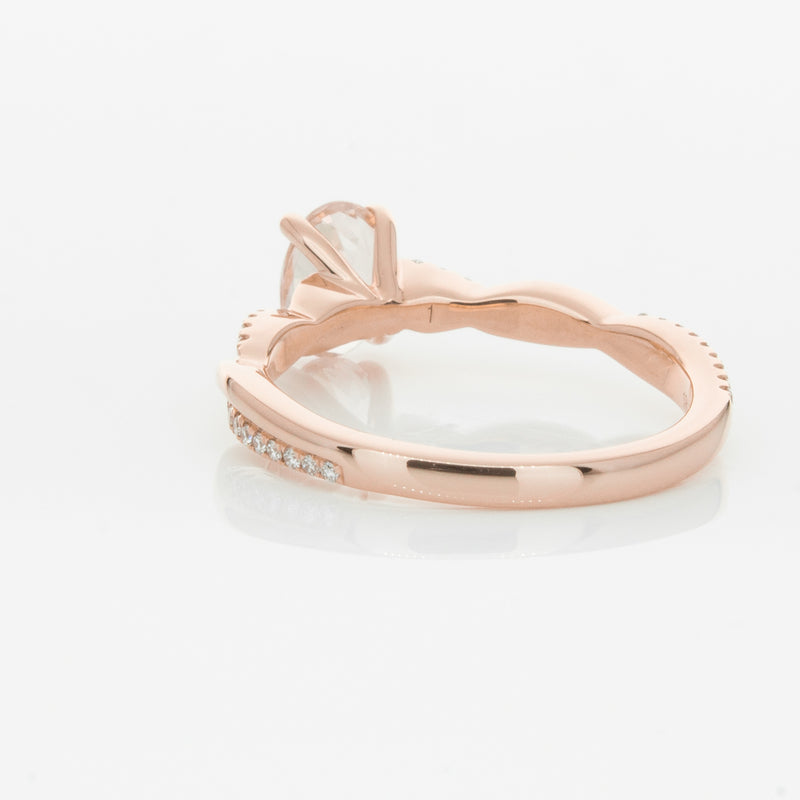 18ct Rose Gold Morganite & Diamond Ring-Ring-Walker & Hall