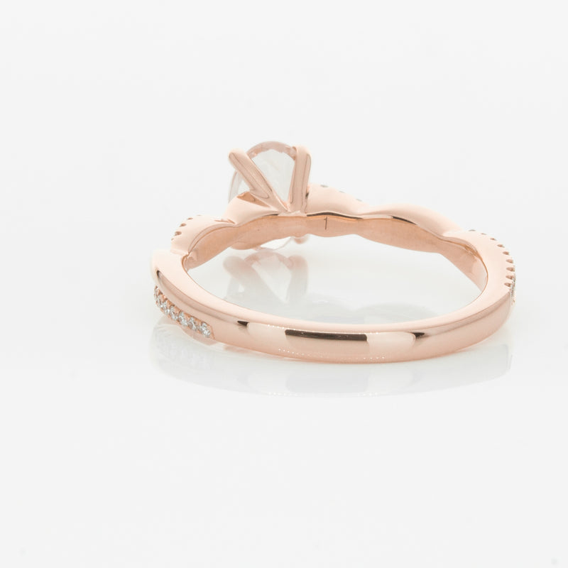 18ct Rose Gold Morganite & Diamond Ring-Ring-Walker & Hall