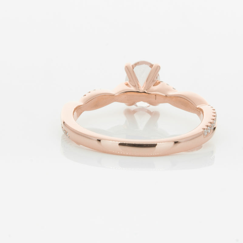 18ct Rose Gold Morganite & Diamond Ring-Ring-Walker & Hall