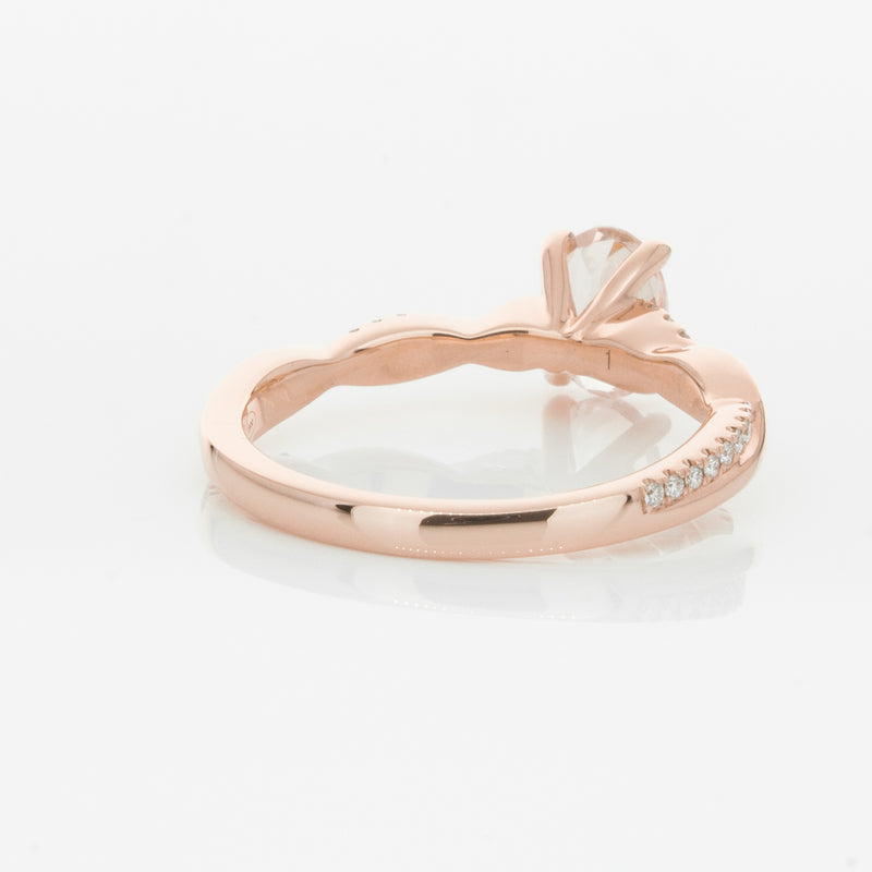 18ct Rose Gold Morganite & Diamond Ring-Ring-Walker & Hall