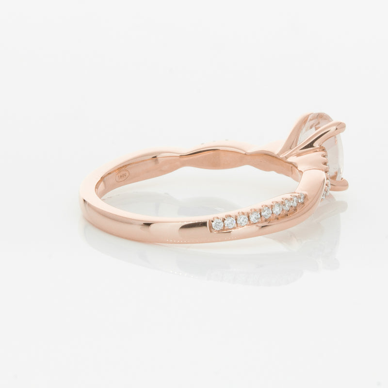 18ct Rose Gold Morganite & Diamond Ring-Ring-Walker & Hall