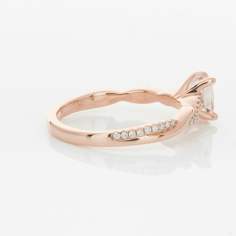 18ct Rose Gold Morganite & Diamond Ring-Ring-Walker & Hall