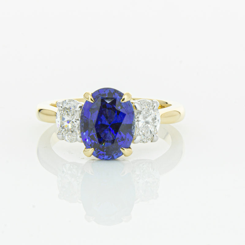 18ct Yellow Gold Sapphire & Diamond Ring-Ring-Walker & Hall
