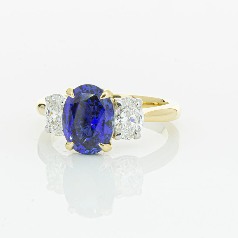 18ct Yellow Gold Sapphire & Diamond Ring-Ring-Walker & Hall