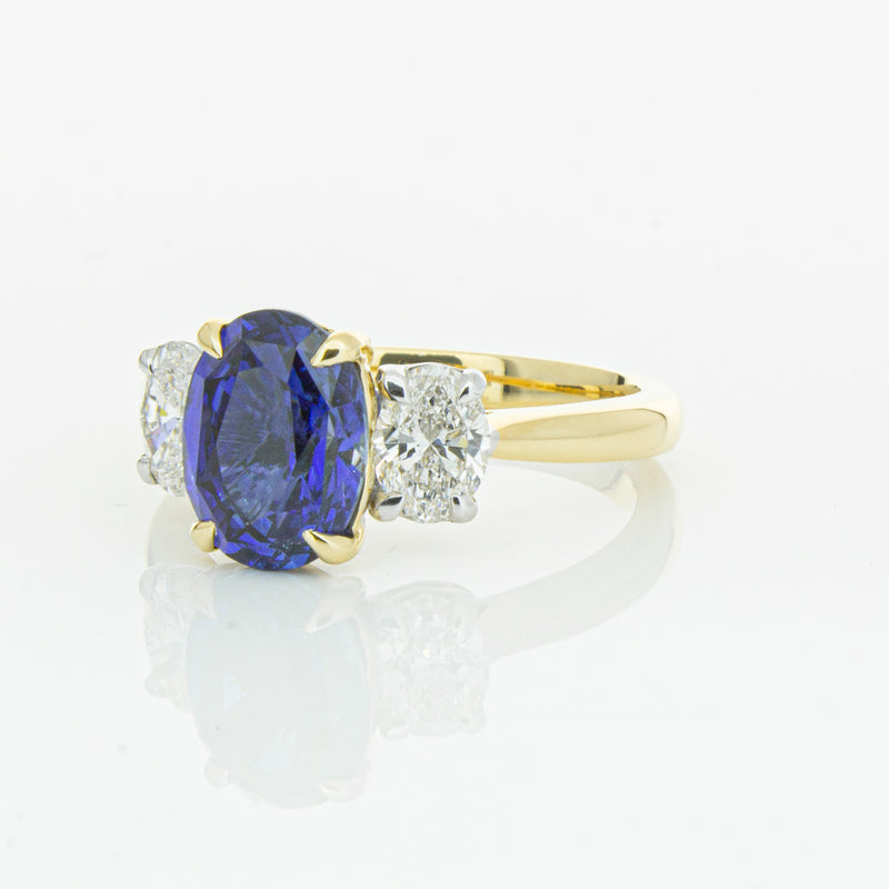 18ct Yellow Gold Sapphire & Diamond Ring-Ring-Walker & Hall