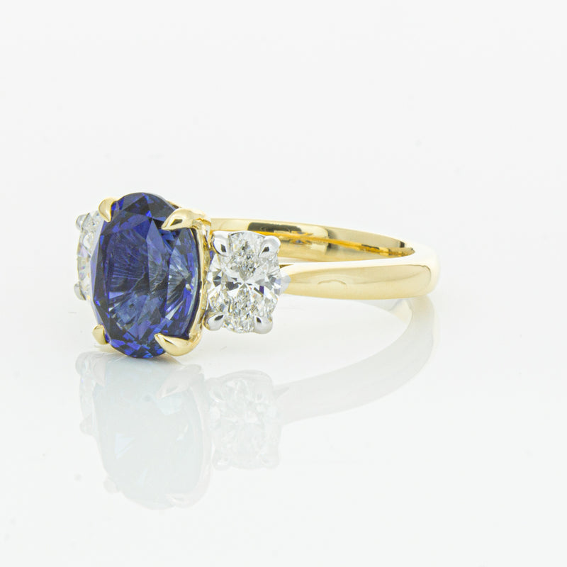 18ct Yellow Gold Sapphire & Diamond Ring-Ring-Walker & Hall