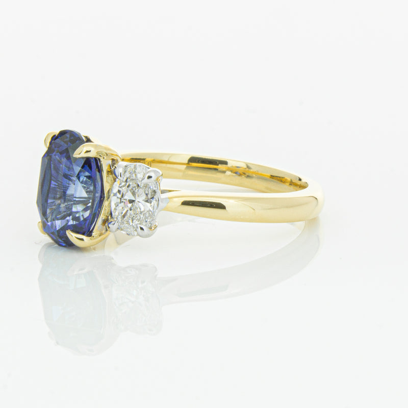 18ct Yellow Gold Sapphire & Diamond Ring-Ring-Walker & Hall