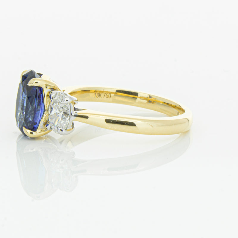 18ct Yellow Gold Sapphire & Diamond Ring-Ring-Walker & Hall