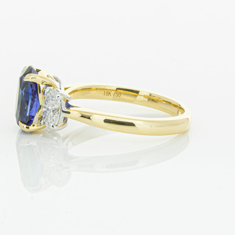 18ct Yellow Gold Sapphire & Diamond Ring-Ring-Walker & Hall