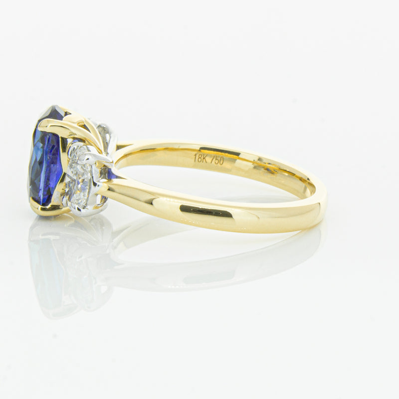 18ct Yellow Gold Sapphire & Diamond Ring-Ring-Walker & Hall