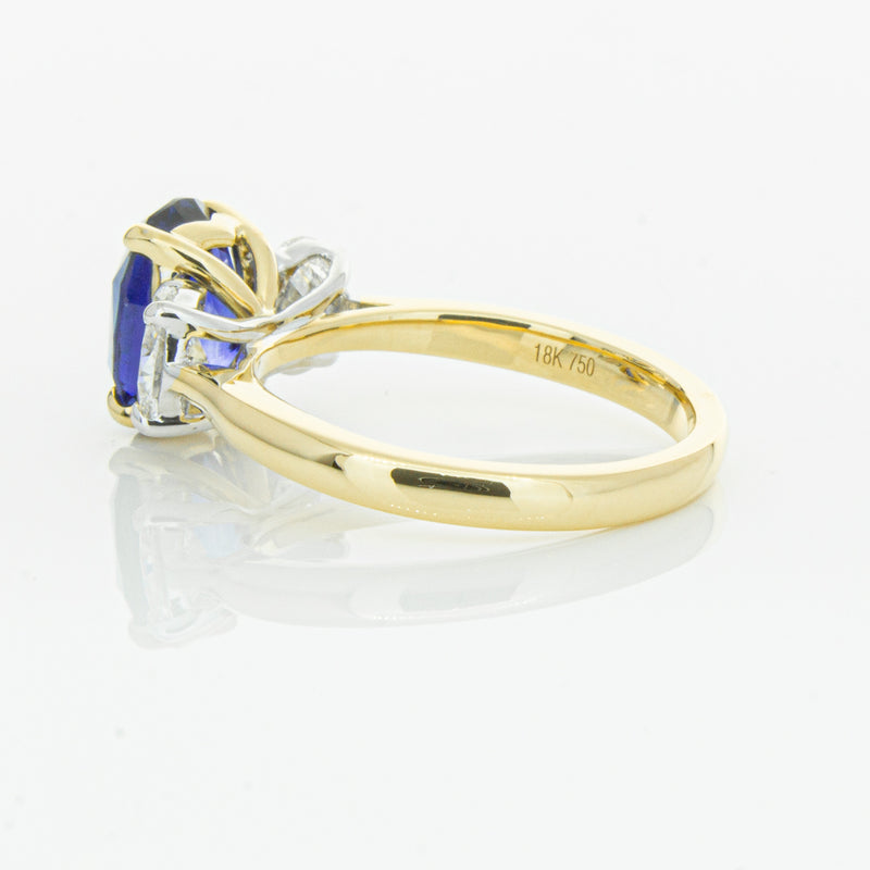 18ct Yellow Gold Sapphire & Diamond Ring-Ring-Walker & Hall