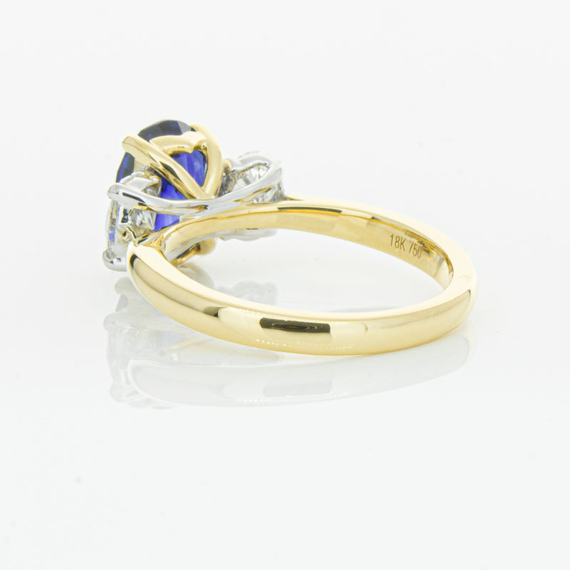 18ct Yellow Gold Sapphire & Diamond Ring-Ring-Walker & Hall