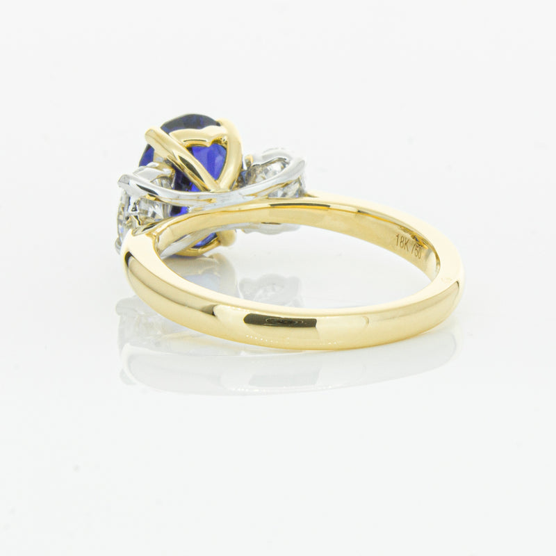 18ct Yellow Gold Sapphire & Diamond Ring-Ring-Walker & Hall