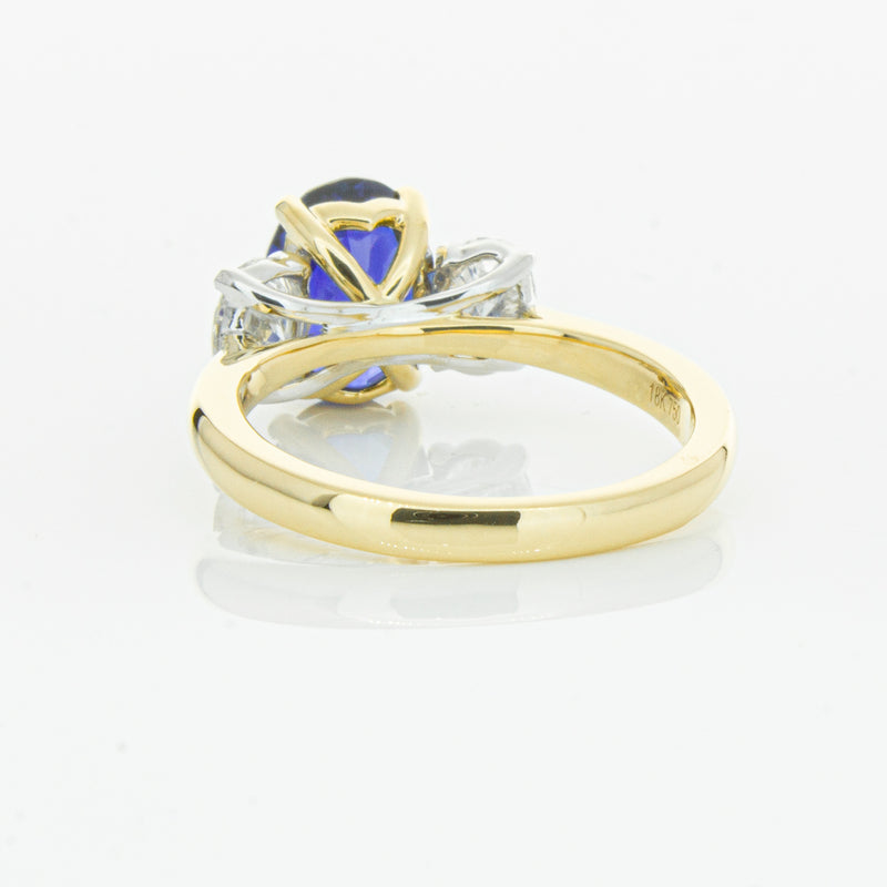 18ct Yellow Gold Sapphire & Diamond Ring-Ring-Walker & Hall