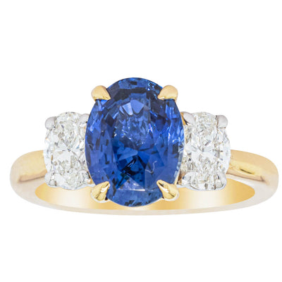18ct Yellow Gold Sapphire & Diamond Ring-Ring-Walker & Hall