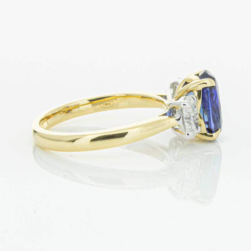 18ct Yellow Gold Sapphire & Diamond Ring-Ring-Walker & Hall