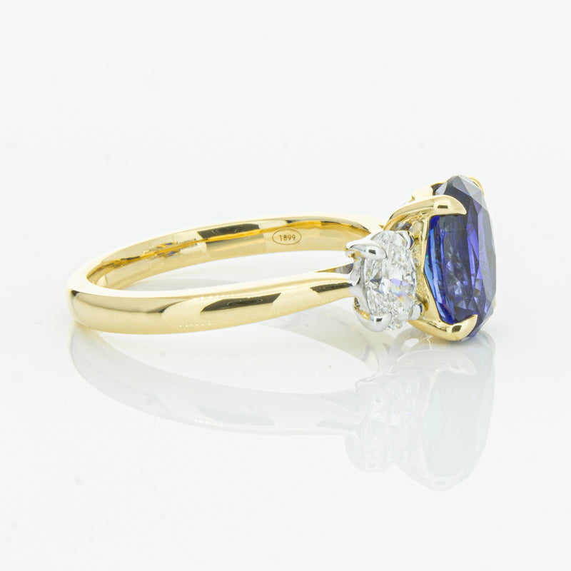 18ct Yellow Gold Sapphire & Diamond Ring-Ring-Walker & Hall