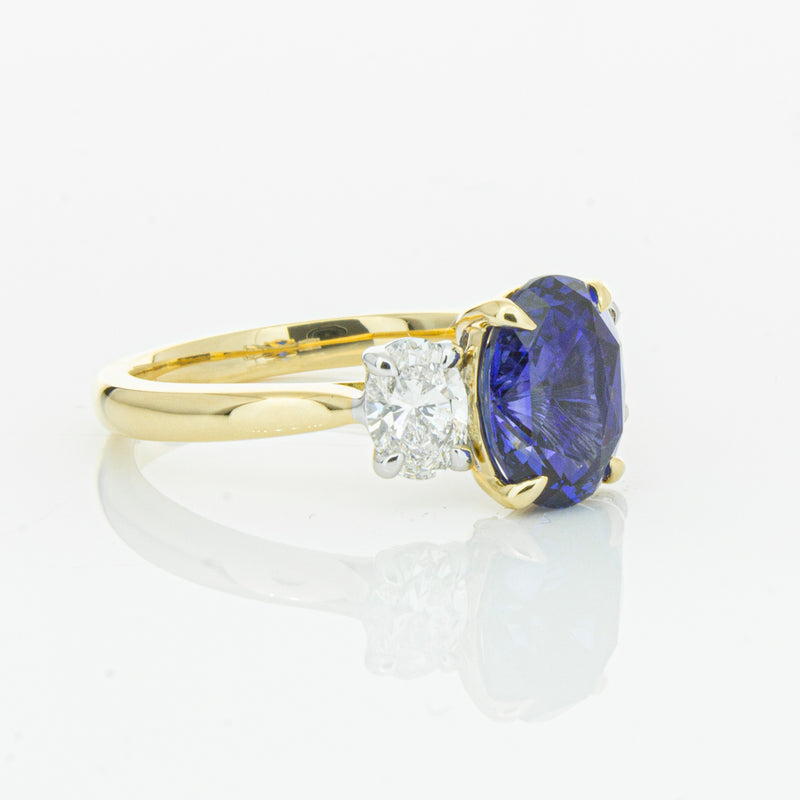 18ct Yellow Gold Sapphire & Diamond Ring-Ring-Walker & Hall