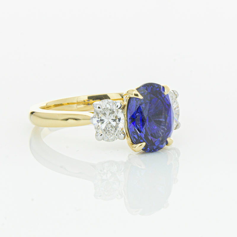 18ct Yellow Gold Sapphire & Diamond Ring-Ring-Walker & Hall