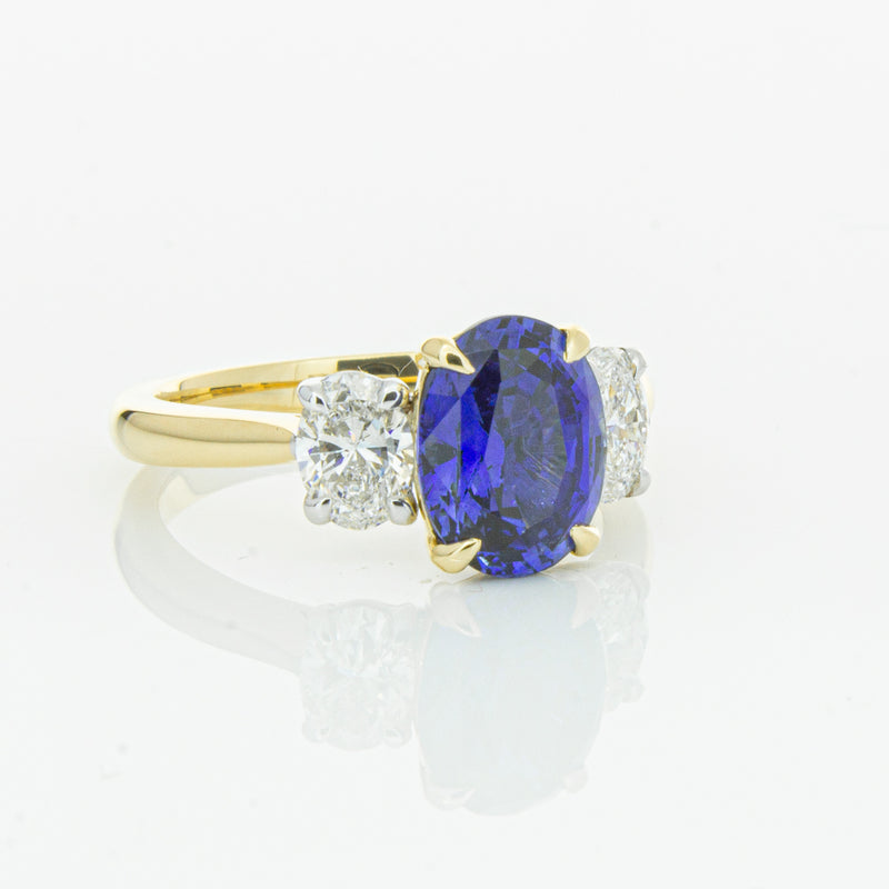 18ct Yellow Gold Sapphire & Diamond Ring-Ring-Walker & Hall