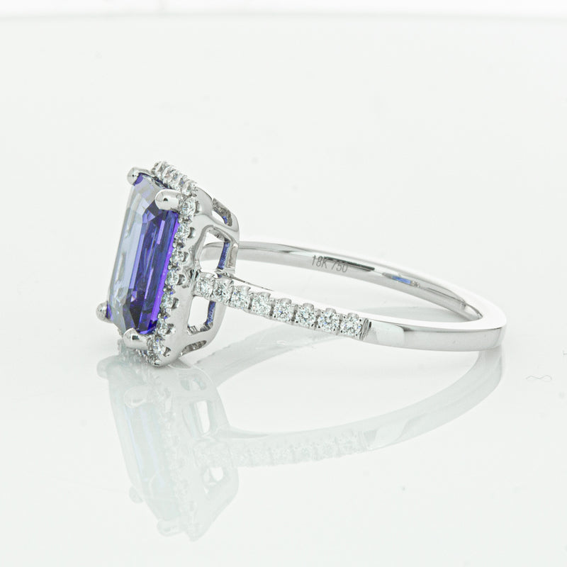 18ct White Gold Tanzanite & Diamond Ring-Ring-Walker & Hall
