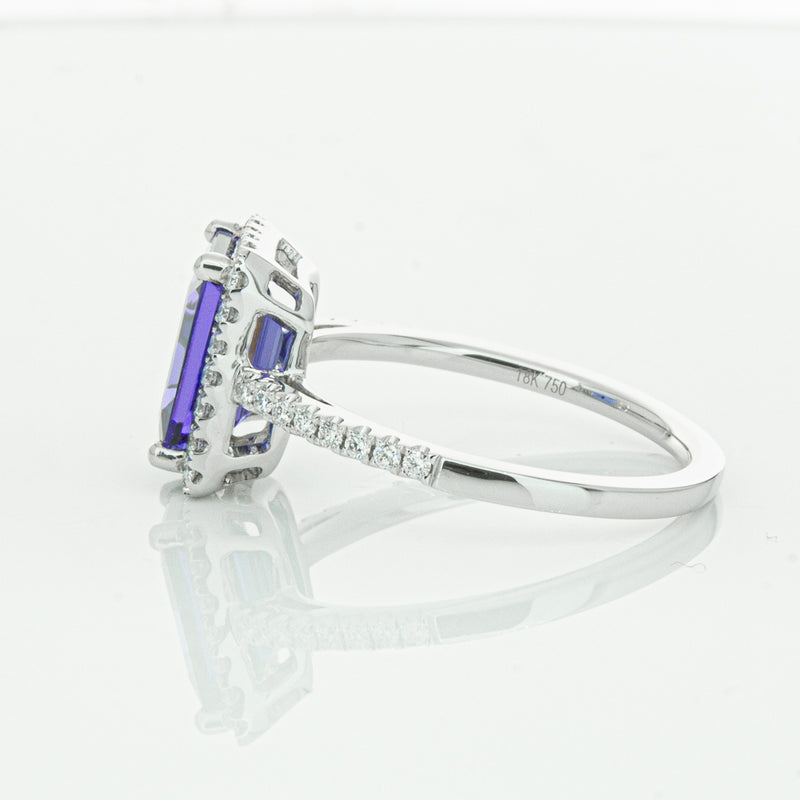 18ct White Gold Tanzanite & Diamond Ring-Ring-Walker & Hall