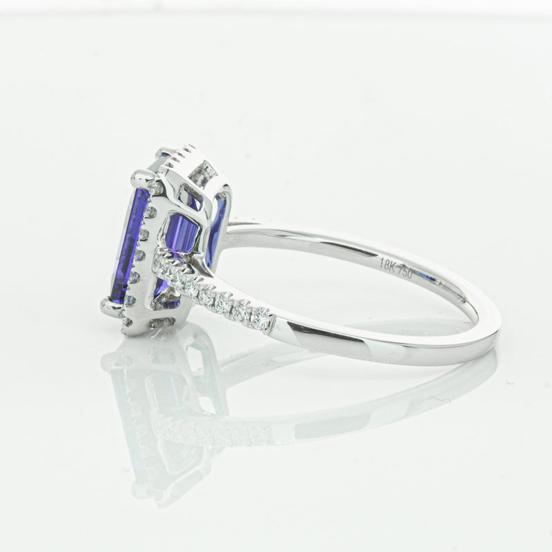 18ct White Gold Tanzanite & Diamond Ring-Ring-Walker & Hall