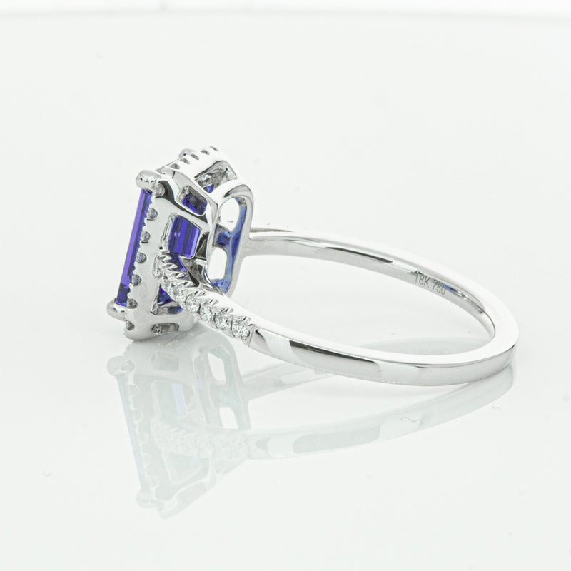 18ct White Gold Tanzanite & Diamond Ring-Ring-Walker & Hall