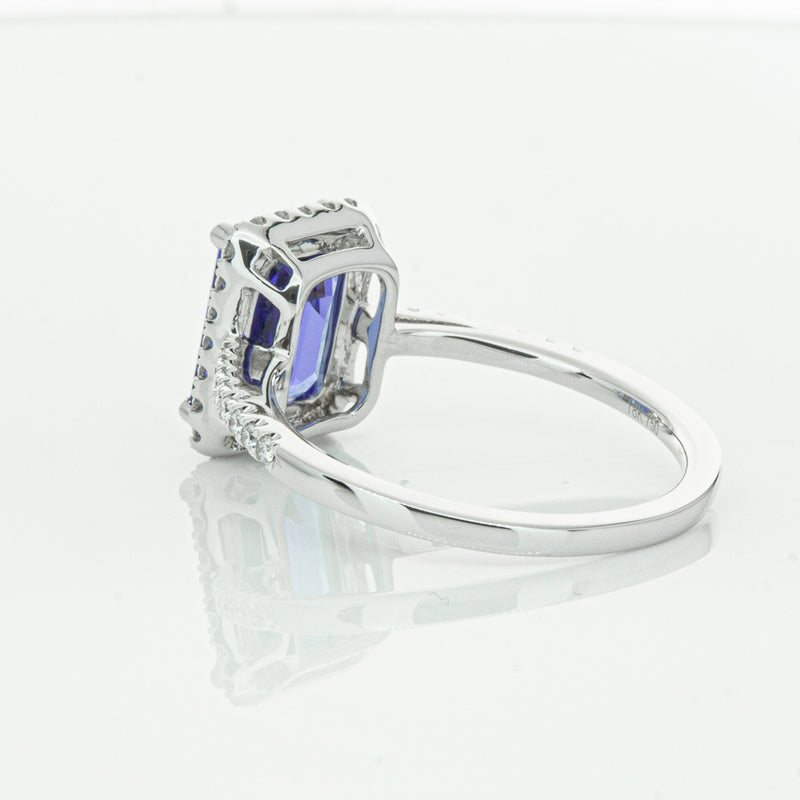 18ct White Gold Tanzanite & Diamond Ring-Ring-Walker & Hall