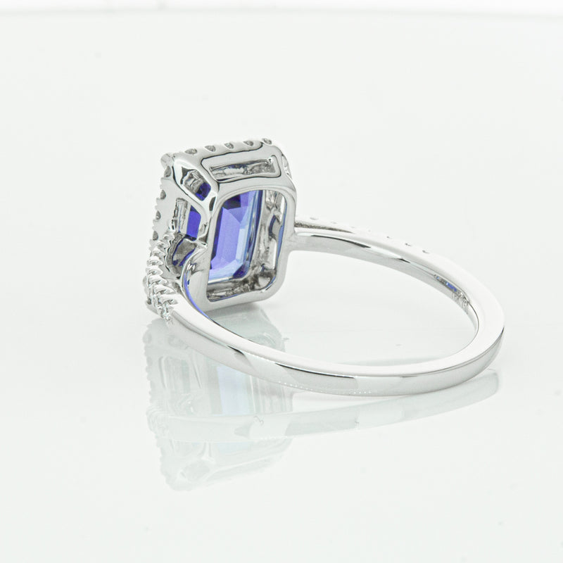 18ct White Gold Tanzanite & Diamond Ring-Ring-Walker & Hall