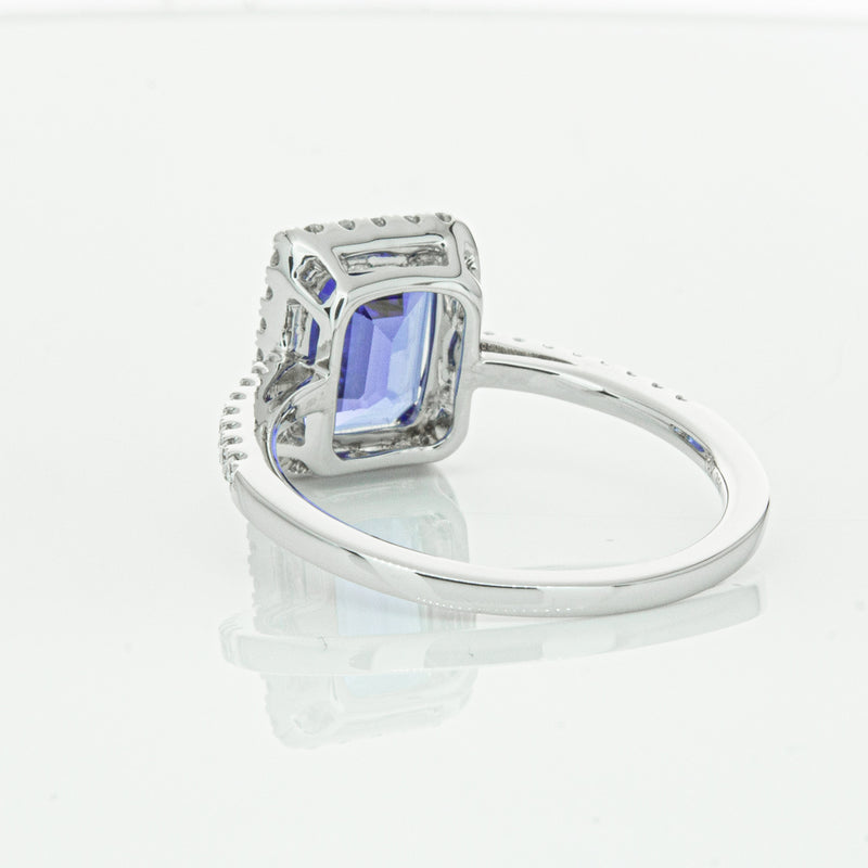 18ct White Gold Tanzanite & Diamond Ring-Ring-Walker & Hall